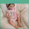 19inch Silicone Reborn Baby Doll With Striped Headband And Rabbit Print Clothing Decorationfor Collectors And Gift Givers
