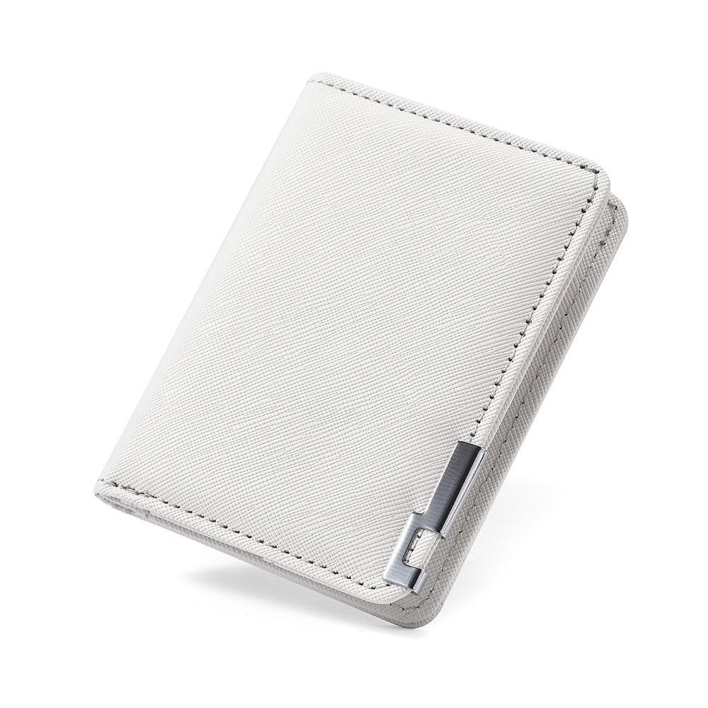 Minimalist PU Leather Retro Men's Wallet Two-Fold Orange Black Grey White Coin Purse Ultra Thin Multiple Pockets Credit Card