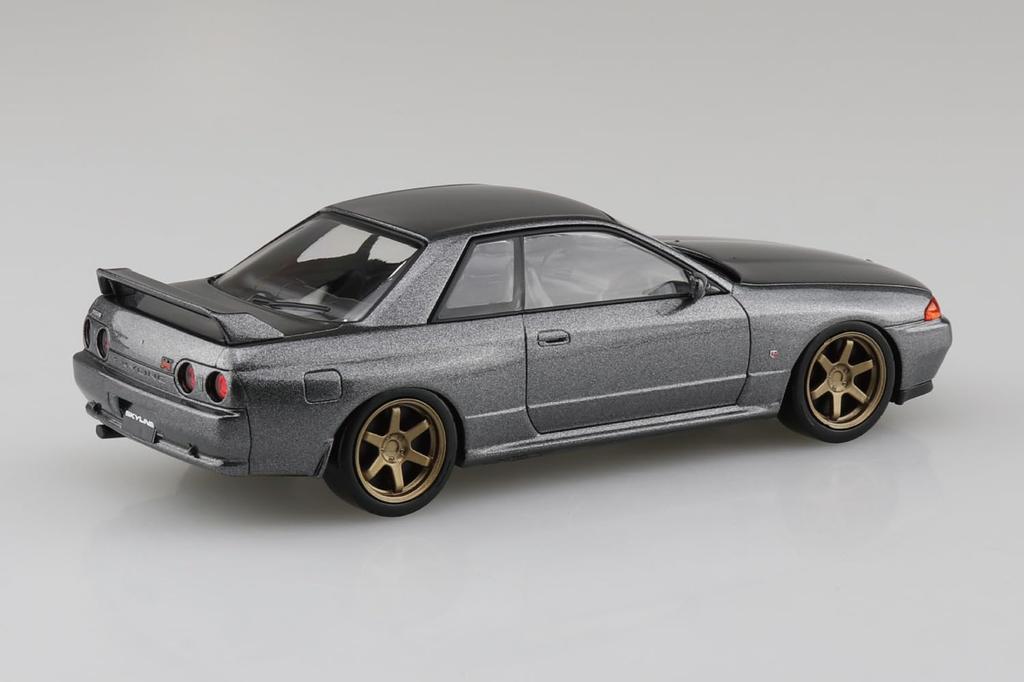 Aoshima Bunka Kyozai Rakupura Snap Kit Nissan R32 Skyline Кастомное колесо Серая шкала Пластиковый модельный комплект ООО. (АОСИМА) нет. 14CU-GG GT-R (Бронзовый