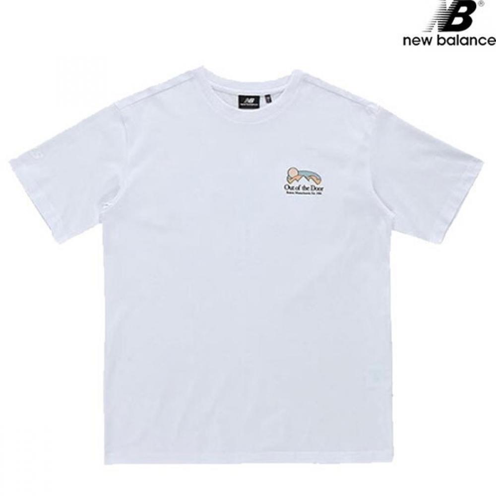 New Balance Футболка с коротким рукавом Half Club Nbnec2l323 Wh Ivy Girl Backpacking, футболка унисекс