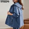 Trench Coat Women Spring Autumn Korean Mid Long Loose Women Overcoat Windbreaker Female Outerwear Basic Coat Lining