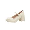 Fashion French Chunky Women's Mary Jane Shoes Fashion Soft Sole Casual Woman High Heels Summer Autumn Ladies Designer Pumps