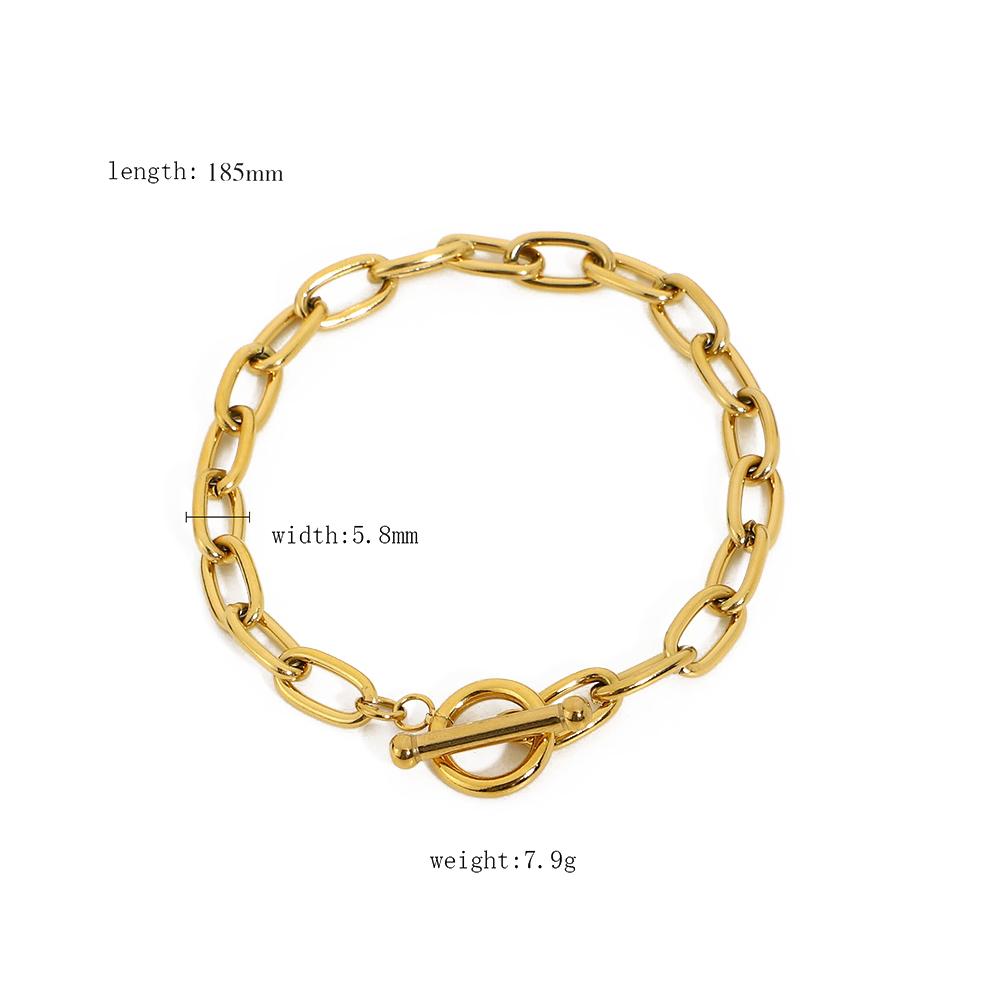 Youthway Минималистичный Браслет-Цепь из Нержавеющей Стали с Покрытием PVD 18K Золотом для Женщин Новая Мода Водонепроницаемые Украшения