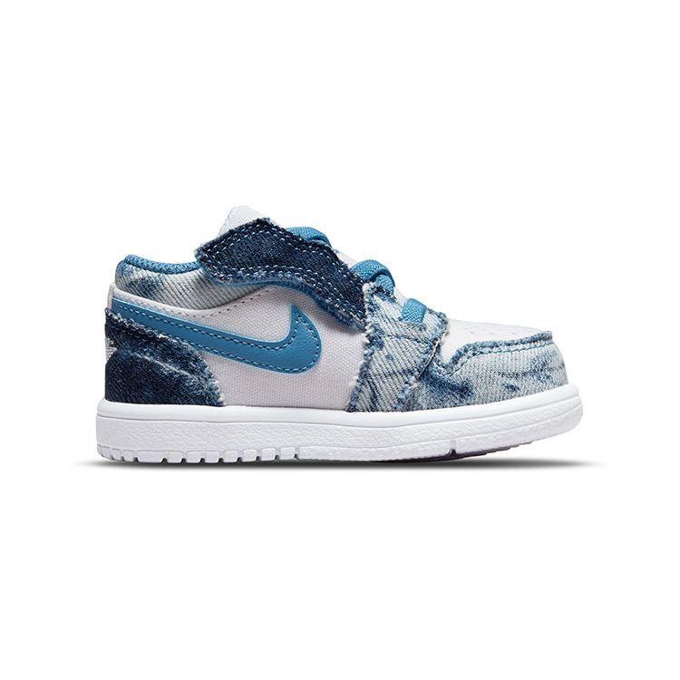 Air Jordan 1 Low ALT TD DM8949-100 Детские Джинсовые Кроссовки на Липучках Lifestyle