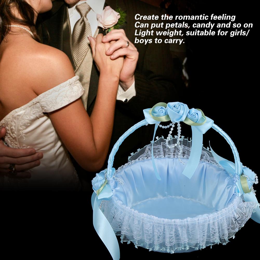 Портативная корзинка для цветов из свадебного кружева   Контейнер Декорация для вечеринки, церемонии