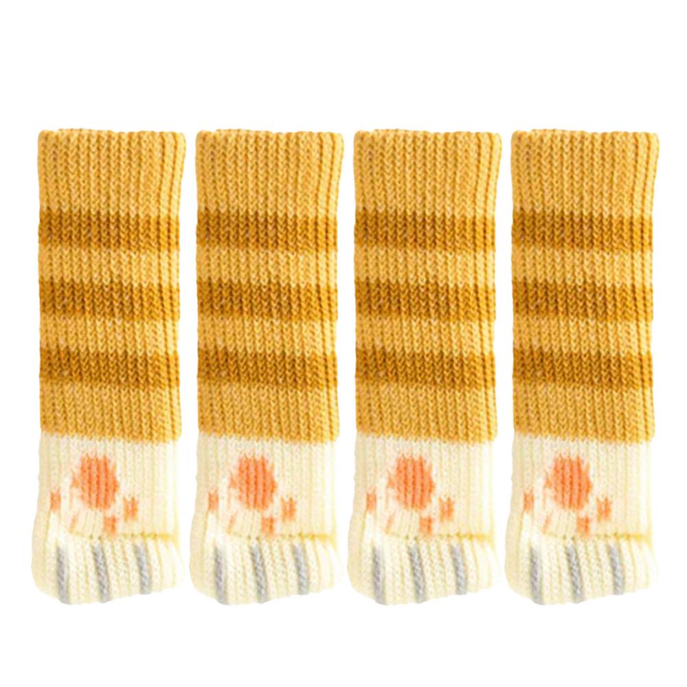 4Pcs Table And Chair Foot Pad Foot Cover Knitted Socks Cat Claw Mute Wear-resistant Non-slip suitable Floor Protection Mat