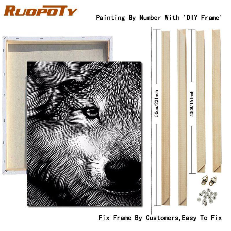 RUOPOTY Картина по номерам Слон, акрил на холсте, уникальный подарок, картина по номерам, лев, животное, украшение для дома