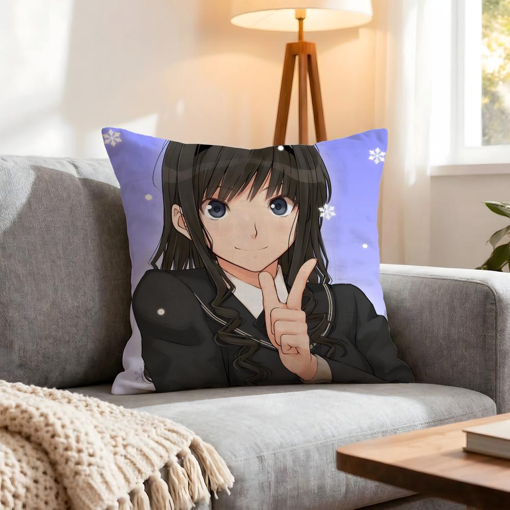 Ss Plus Amagami Ss Plus Cushion Cover 1Pcs Decorative Covers Soft Cushion Case For Sofa Couch Decor 40X40 45X45 Pillowcases