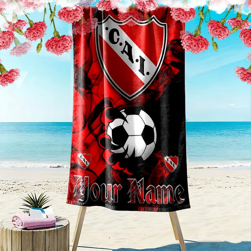 Name Custom CA Independiente Print Beach Towel, Large Soft Quick Dry Towel for Beach Camping Swimming