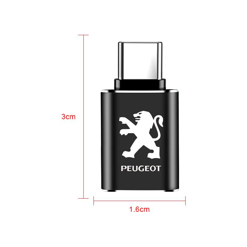 1 шт. Автомобильный USB Type C кабель-конвертер Адаптер для зарядки Автомобильные аксессуары Для Peugeot 308 408 508 RCZ 208 3008 2008 206 207 108 406 407 408 206 208 306 307