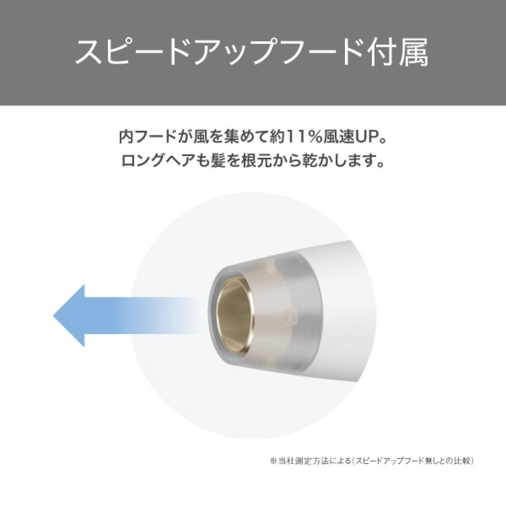 TESCOM Hair Dryer with Protect Ion Care Speed Up Hood Large Air Easy Pull White Mode, Included, Cold/hot Air, Volume, Lightweight, Foldable, Plug,