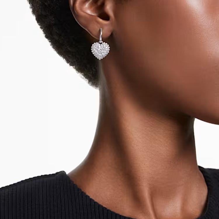 Swarovski Серьги-подвески Сердце Капля Воды Женские серьги Серебряные 5684384