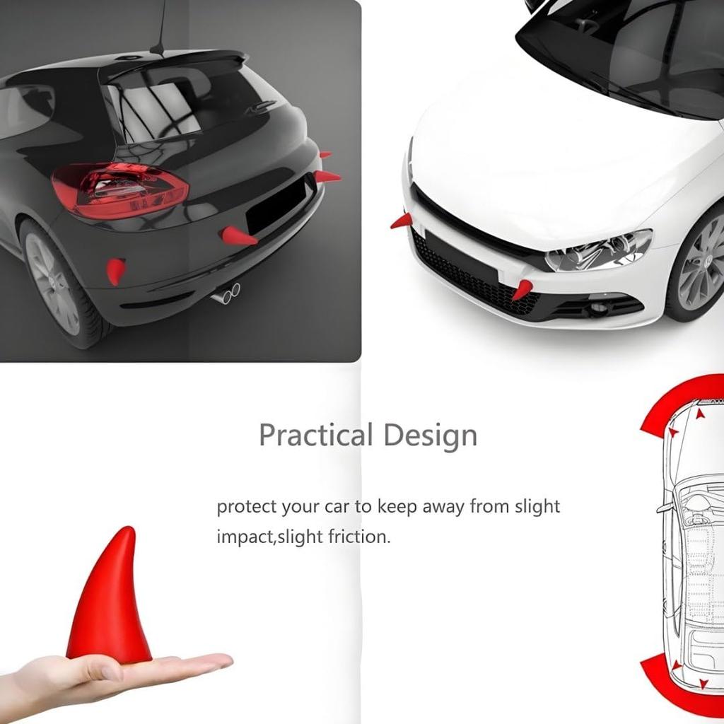 Автомобильная Эластичная 3D Наклейка Рога Дьявола Декор Бампера Анти-Столкновение Большие Рога Дьявола для Мотоцикла Велосипеда Лыжных Шлемов