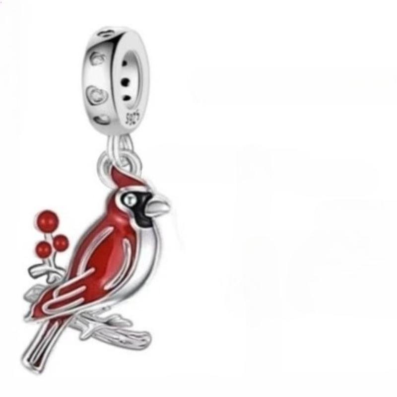 Copper Red Bird Dove Of Peace Love Cross Pendant Charms Fit Original Bracelet Beads Necklace Diy Jewelry