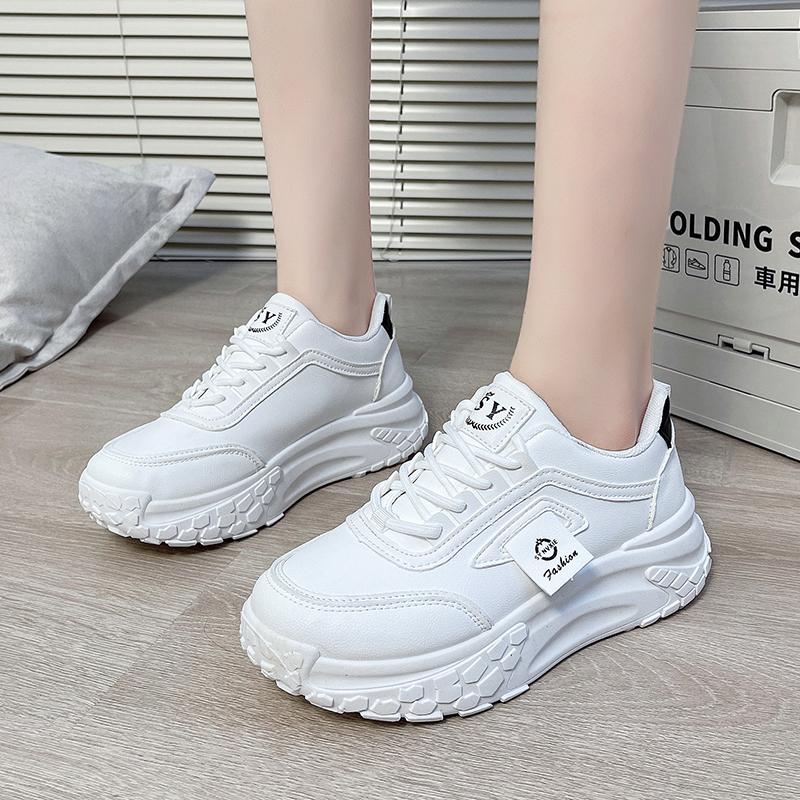 Мода 2024 Высокое качество Осень Толстая подошва Круглый носок Обувь для женщин Износостойкая Шнуровка На открытом воздухе Женская обувь Zapatillas De Mujer