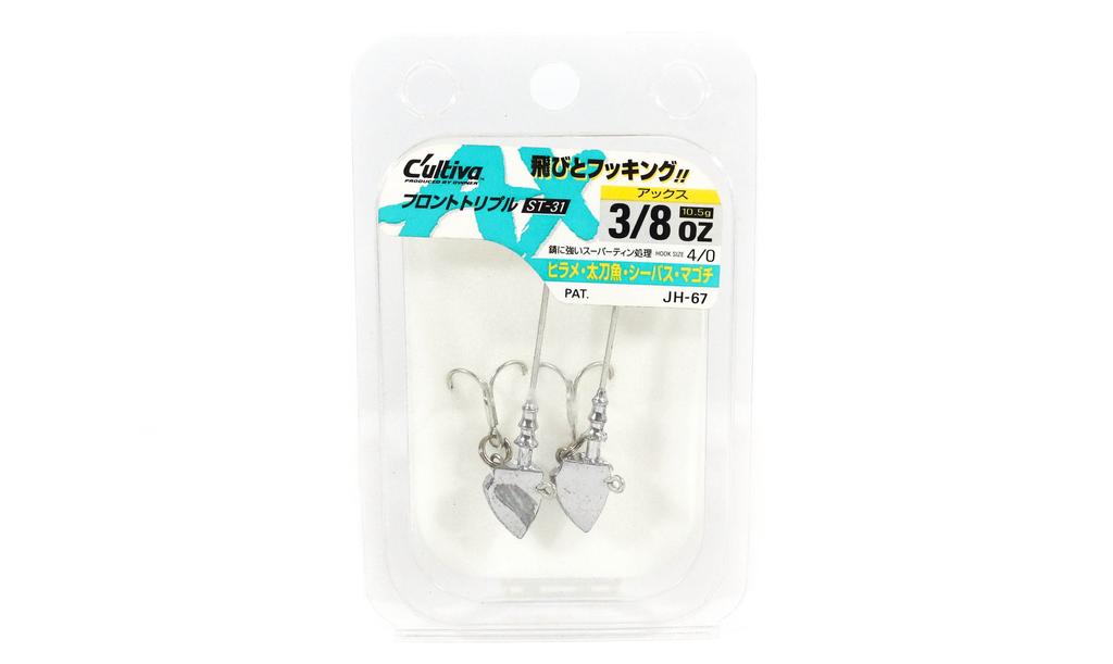 Owner JH-67 Jig Head Single Hook with Stinger Treble 3/8 Oz Size 4/0 (2735)