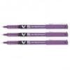 Stylo Roller Pilot Hi-Tecpoint BX-V5 Pointe Tubulaire 0,5 Mm Encre Liquide Violet - Lot De 12