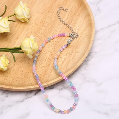 Boho мода женщины чокер красочные бусины цепь женщины очарование ожерелье ювелирные изделия подарок