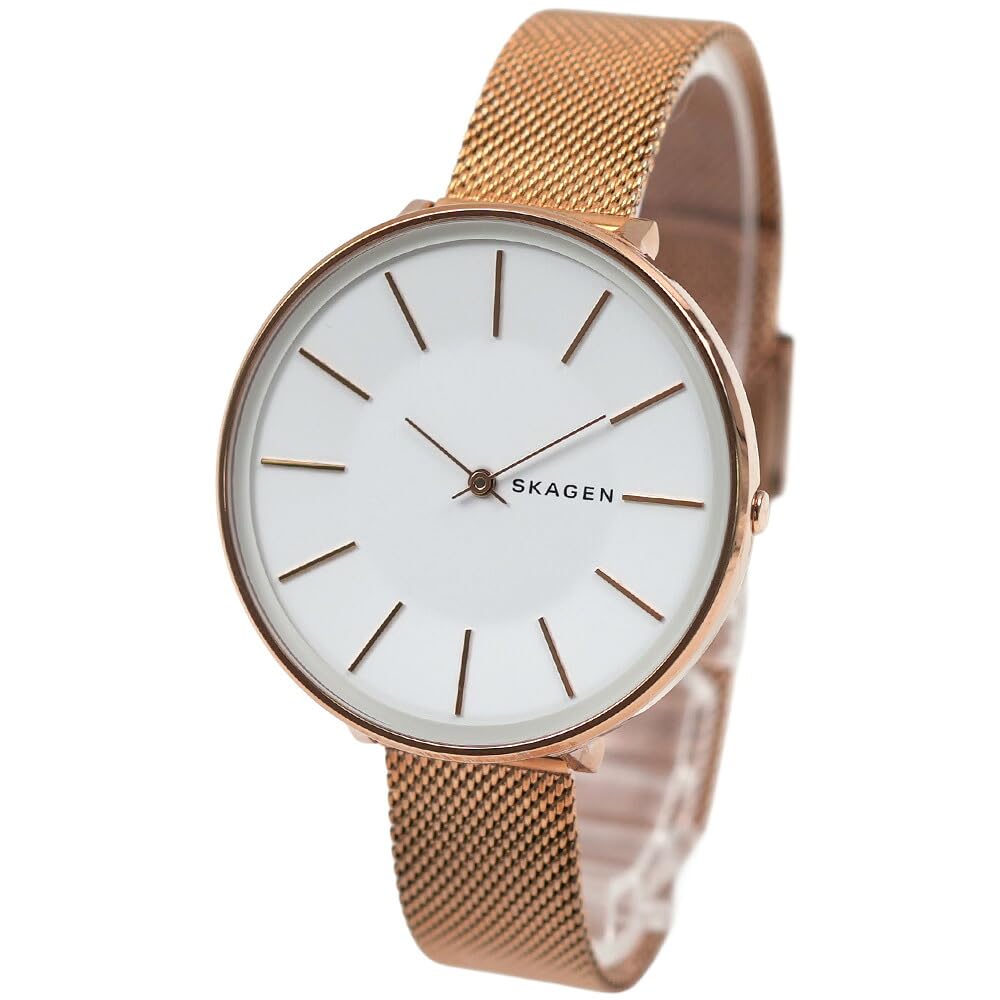Часы Skagen Karolina SKW2688 Белый циферблат Розовое золото Сетчатый ремешок 38 мм Женские