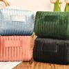 Zipper Travel Toiletry Bag Solid Color Cosmetic Pouch Portable Velvet Makeup Bag  Office