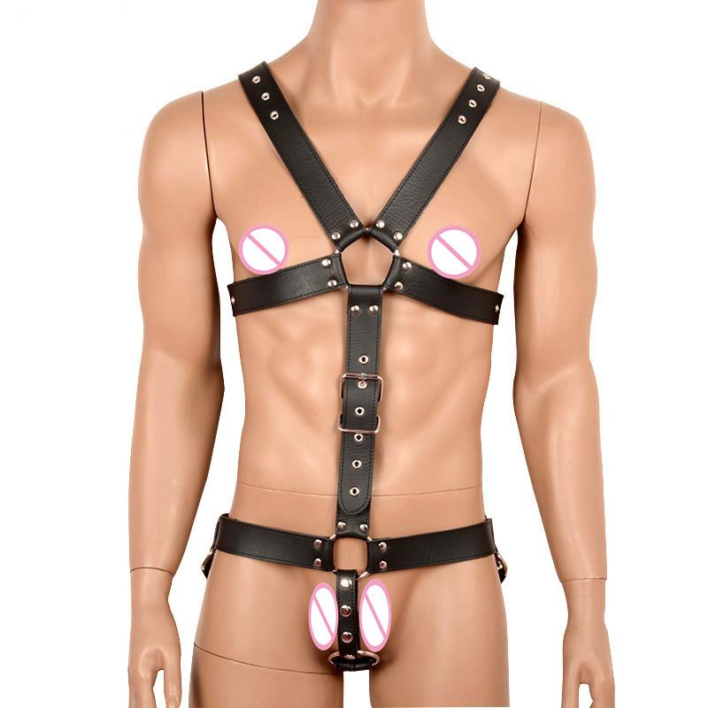 Sexy Adjustable PU Leather Harnesses Bdsm BodyHarness Sexy Fetish Men Slave Bondage Restraints Adult Sex Toys For Women Sex Game