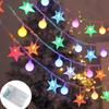 Multicolor LED Star Ball String Lights Battery Powered Waterproof Fairy Lamps Outdoor for Garden Tree Party Wedding Decoration