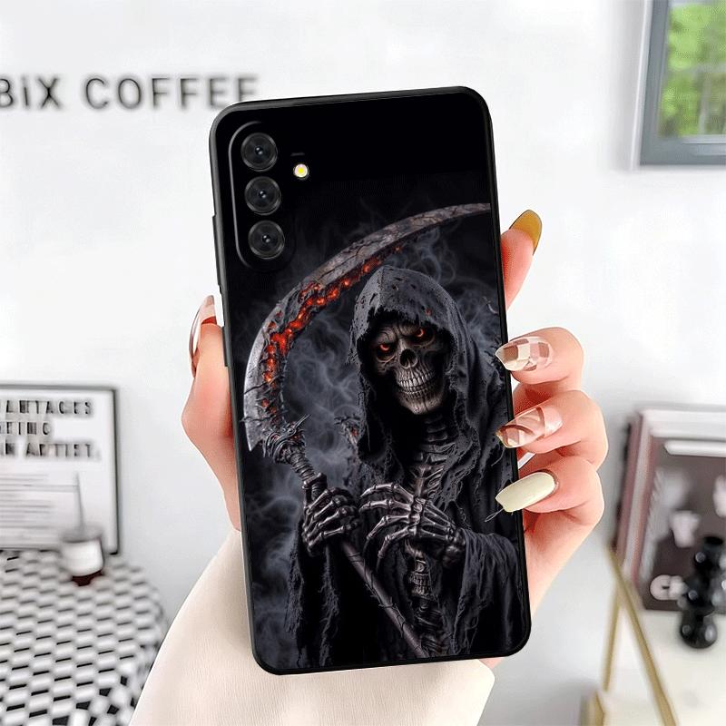 Death Grim Reaper Skull Scythe Soft Phone Case for Samsung A17 A37 A57 A16 A26 A36 A56 A15 A25 A35 A55 A14 A24 A34 A54 A13 A23 A