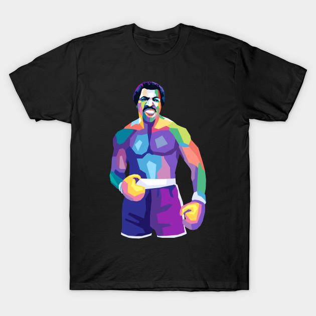 Asian Size Men Print T-shirt Apollo Creed Pop Art No-Cut Heat Transfer Print Cotton Tshirt