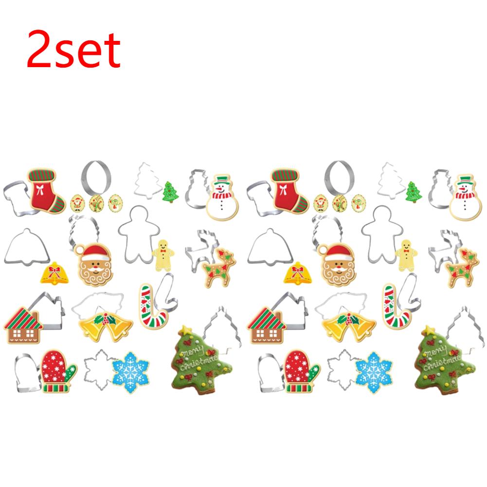 14/28 шт. Ручные рождественские формочки для печенья из нержавеющей стали, форма для вырезания печенья, DIY 3D формочки для печенья для приготовления маффинов, печенья