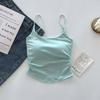 Женский летний укороченный топ с halter-вырезом - С открытой спиной, без рукавов, с чашечками, в нескольких цветах