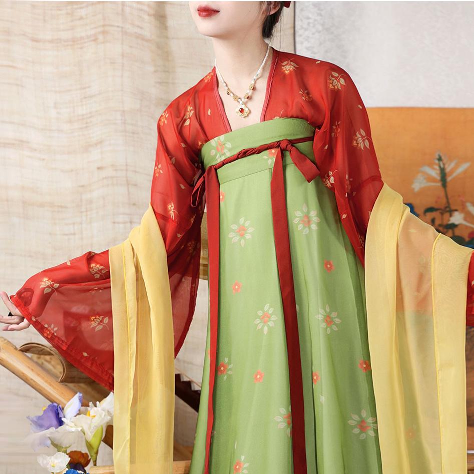 Restore The Chinese Tang Dynasty Style Hanfu Women, Breast-length Skirt Suit For Women