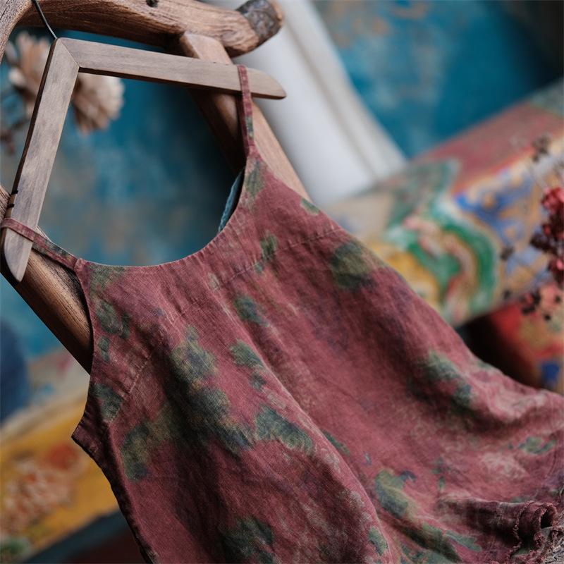 Johnature Женские красные принты с цветочным принтом, винтажные ткани, женские топы в китайском стиле