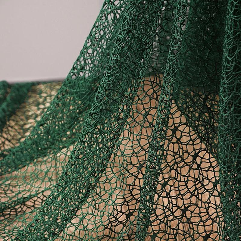 1 ярд Авокадово-зеленая Полая Сетка Марля Неровная Извилистая Текстура Креативное Платье DIY Одежда Швейная Ткань Упаковка Букета