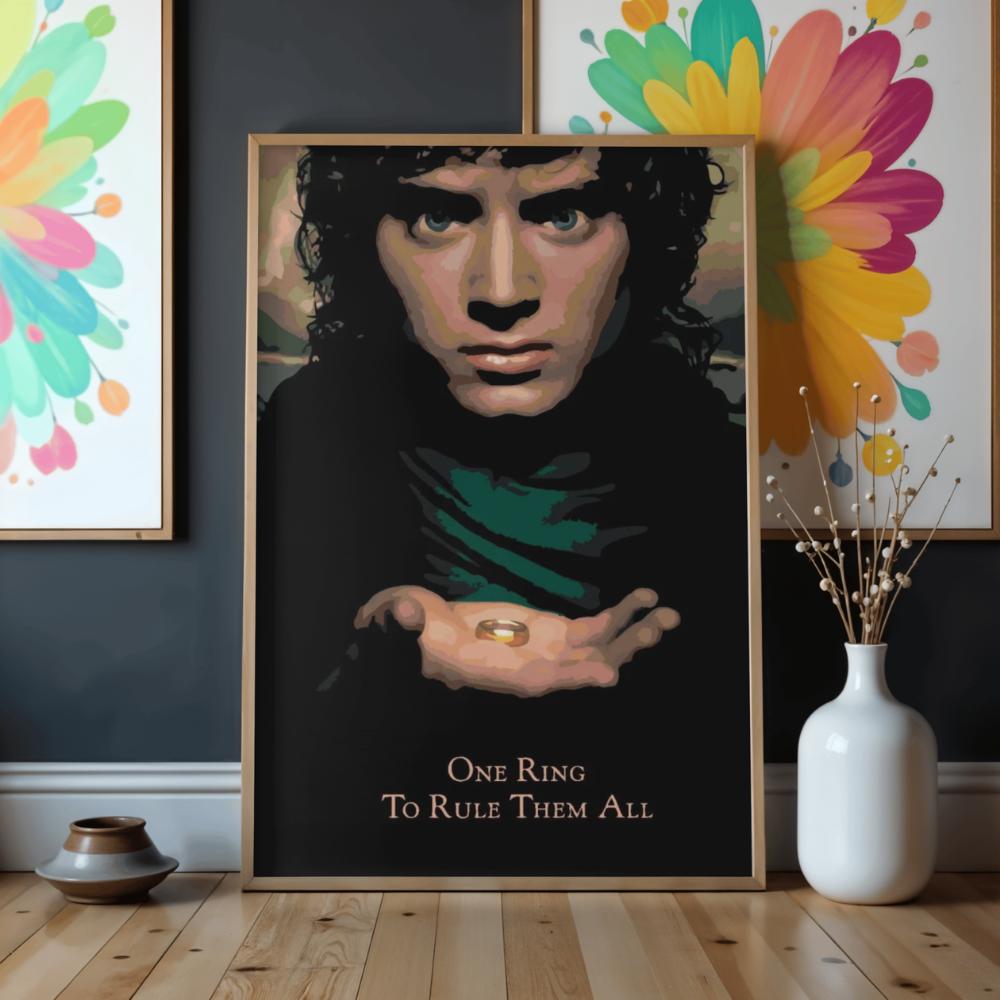 Obraz Do Malowania Po Numerach Z Ramą Frodo Z Pierścieniem 50X70 Cm