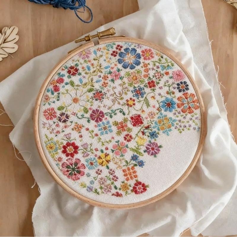 Набор для вышивания крестиком для начинающих с узором «Цветок дня» Включает инструмент для расслабляющего рукоделия