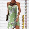 Летнее модное сексуальное платье без рукавов, мягкое повседневное платье с 3D белыми цветами и принтом, платье на бретельках без рукавов, летнее платье на подтяжках