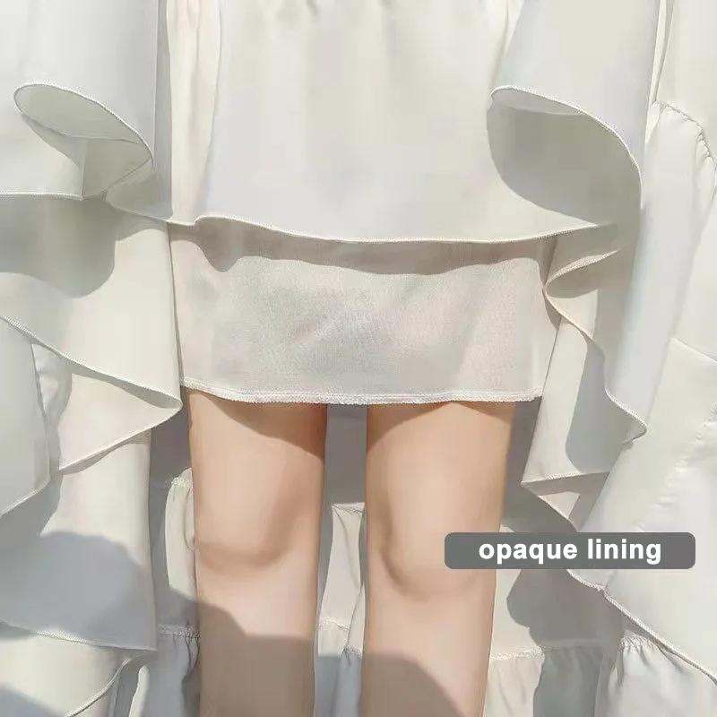 WTEMPO Черная длинная плиссированная юбка в стиле Лолиты в готическом стиле, женские винтажные юбки-миди с высокой талией и оборками в стиле Харадзюку, летняя корейская уличная одежда