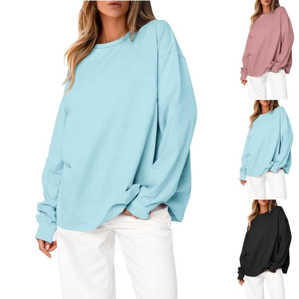 Womens Sweatshirts O Neck Sweaters Casual Comfy Fashion Outfits Clothes