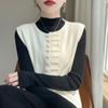 New Chinese Round Neck Plate Buckle Knitted Waistcoat Women's Casual Autumn and Winter Stacked Sleeveless Tops