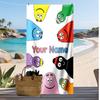 Barbapapa Custom Beach Towel, Print Your Name Text Lightweight Absorbent Towel for Swimming Travel
