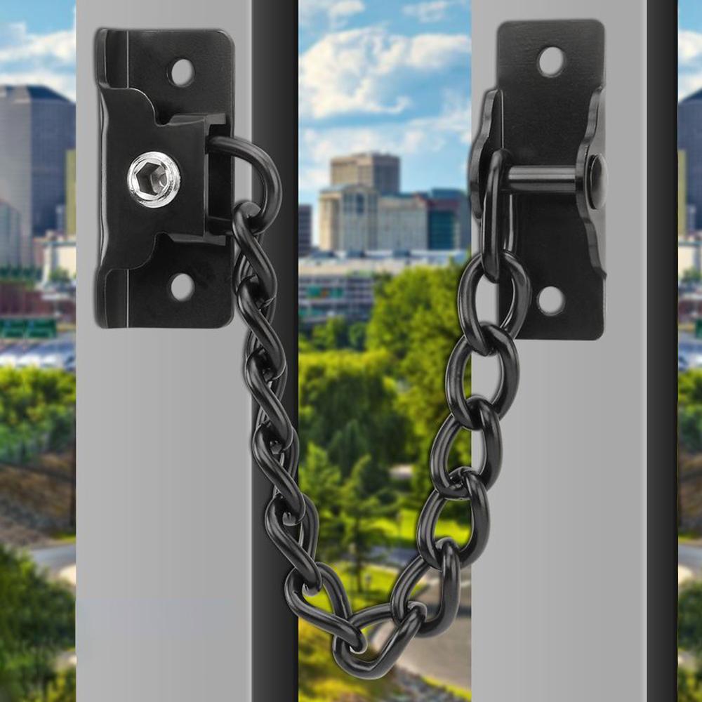 Black Latch Safety Chain Window Child Safety Lock Limiter Casement Window Limiter Chain Outside Opening Window Protective