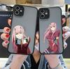 Anime Darling In the Franxx Zero Two Phone Case For iPhone 12 11 Pro XS MAX X 7 XR SE20 8 6Plus Hard Cover Matte Case