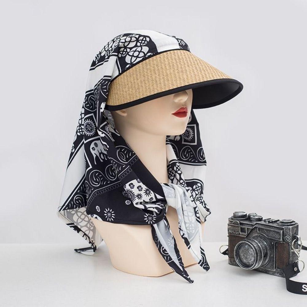 Polka Dots Beach Sun Hat UV Protection Bucket Hat Trendy Women's Headscarf Hat Summer Outdoor