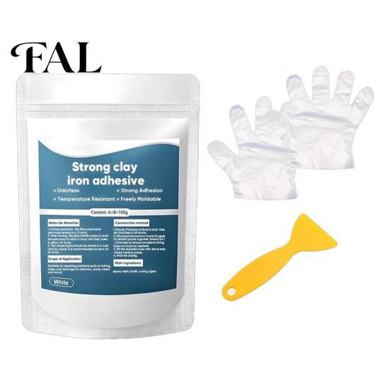 Heavy Duty Adhesive Clay 1/3 Sets High Strength Multi-Purpose Repair Clay, Strong Iron with Scraper Multi Purpose Hole Filler & Gloves, Putty