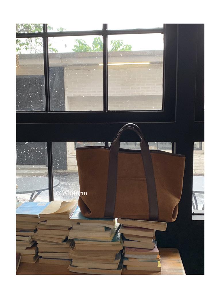 Женская сумка в корейском стиле, ретро из замши - Большая вместительная модная сумка-тоут (2024) от Rourouchen