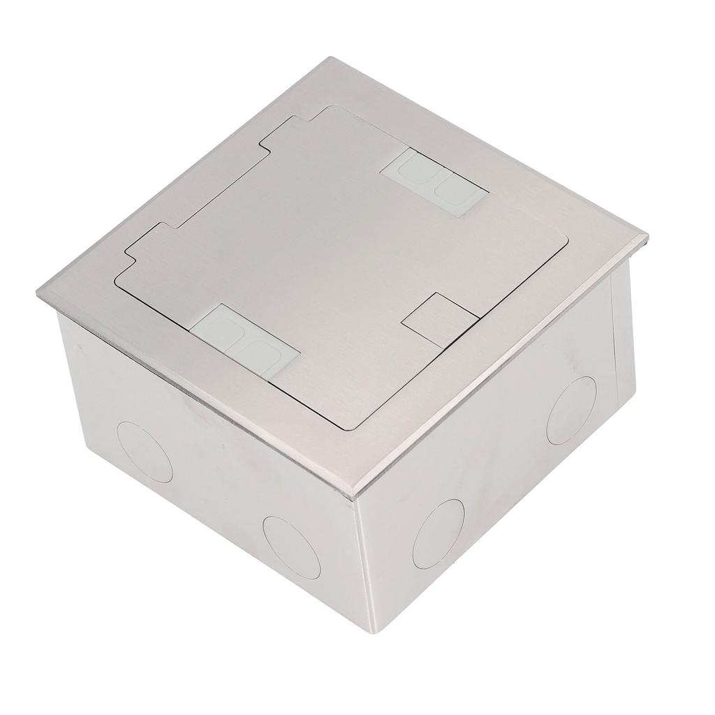 Recessed Floor Outlet Box Water Proof Stainless Steel Flat Socket 16A 2   3 Holes USB   Port Silver