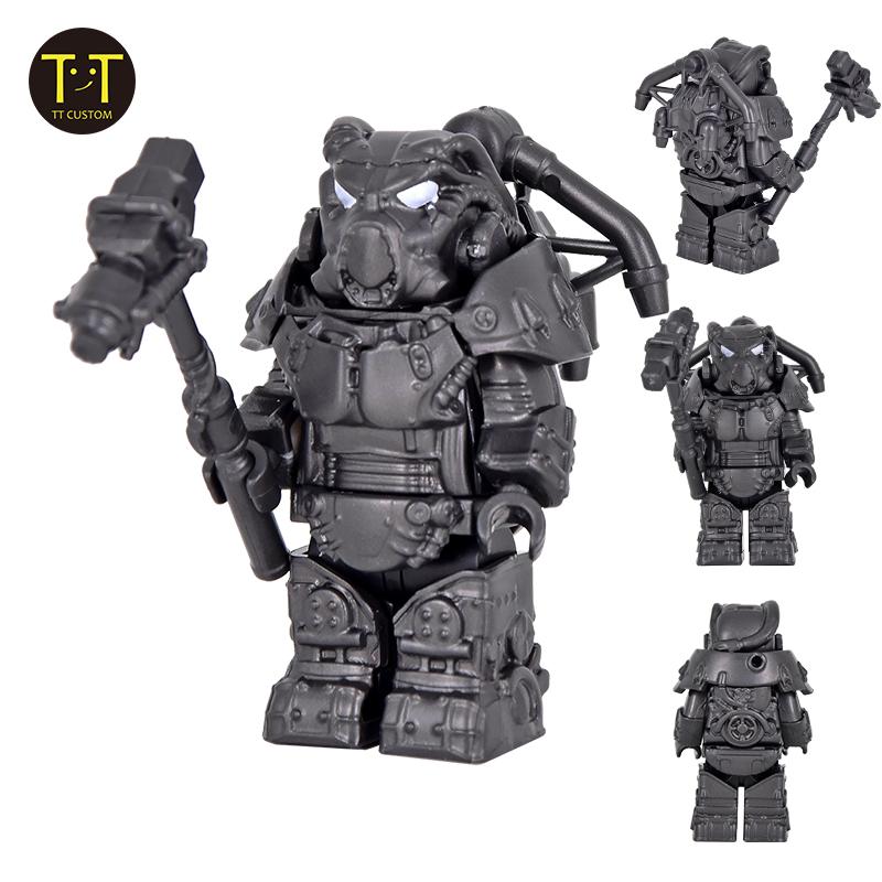MOC Military X-01 Mech Anime Action fallouted Knights Bracket Scale Model Figures Weapons Robots Mecha Building Block Set Block Bricks Toy