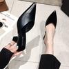 Baotou Semi-slippers Women Wear All-match Pointed Head High Heel Thick Heel Cool Slippers Women's Summer Middle Heel Lazy Shoes