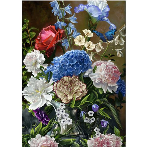 5D DIY Полный Круглый Алмазная Картина Цветочная Ваза Алмазная Картина Вышивка Крестом Алмазная Вышивка