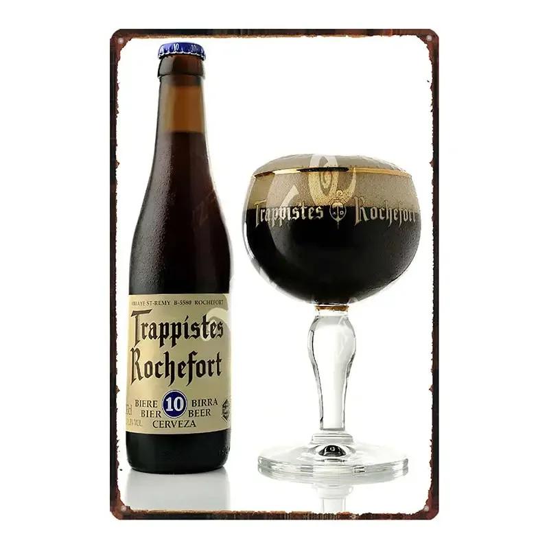 Винтажная бельгийская пивная металлическая жестяная вывеска ORVAL Chimay Ретро настенный декор для кухни, ресторана, дома Художественный постер DUA